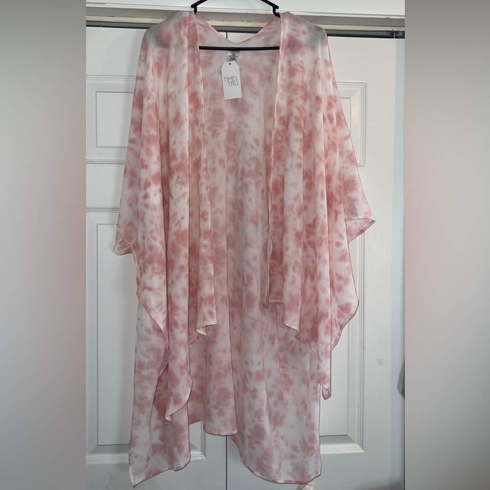 Pink Tie-Dye Kimono Cardigan